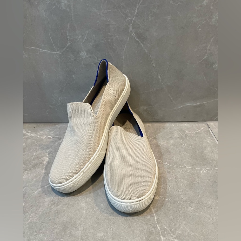 Rothy’s The Sneaker Knit Slip-On Casual Falts in Beige Size 7